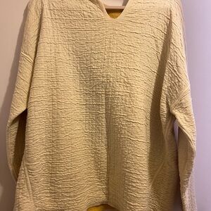 Elegant Yellow Reversible V-Neck Sweater for Women